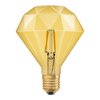 Osram 1906 LED E27 Vintage Filament ES Light Bulb Diamond Glass 40W - Gold - LV091955