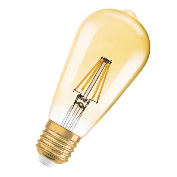 Osram 1906 LED E27 Vintage Filament Glass Edison ES Bulb 37W - Gold - LV962095