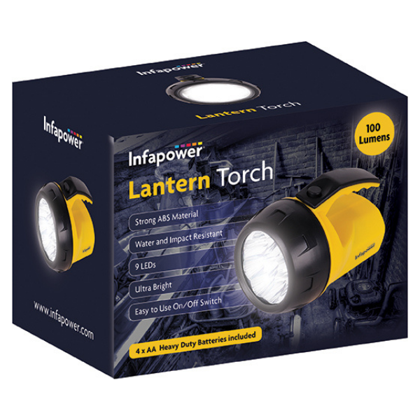 Infapower F065 Ultra Bright Lantern Torch | 9 LEDs | 100 Lumens - Yellow/Black