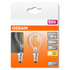 Osram LED E14 Filament Glass SES Light Bulb Clear 40W (2 Pack) - Warm White - LV434288