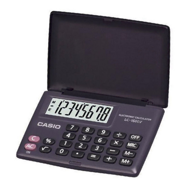Casio Pocket Calculator with 8-Digit Display & 3-Key Memory - LC160LV