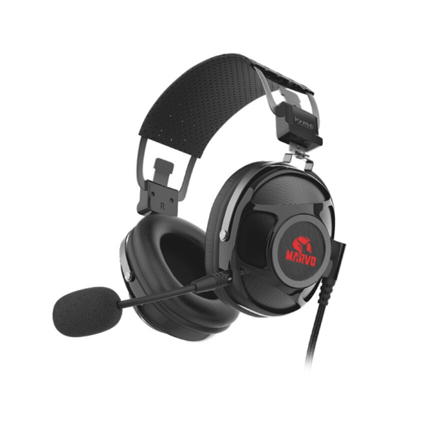 Marvo Scorpion PRO Gaming 7.1 Virtual Surround Sound LED Gaming Headset - Black/Red - HG9053