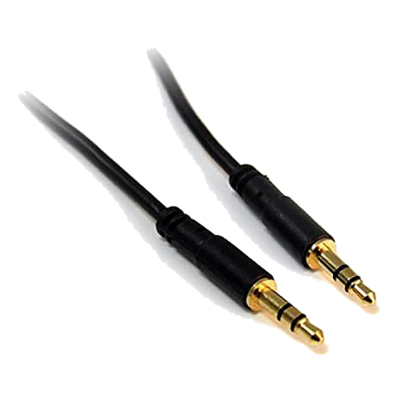 Urbanz 1m AUX Audio Cable with Gold Plated Connectors and Braided Cord - Black - INC-35P/P-1-BK