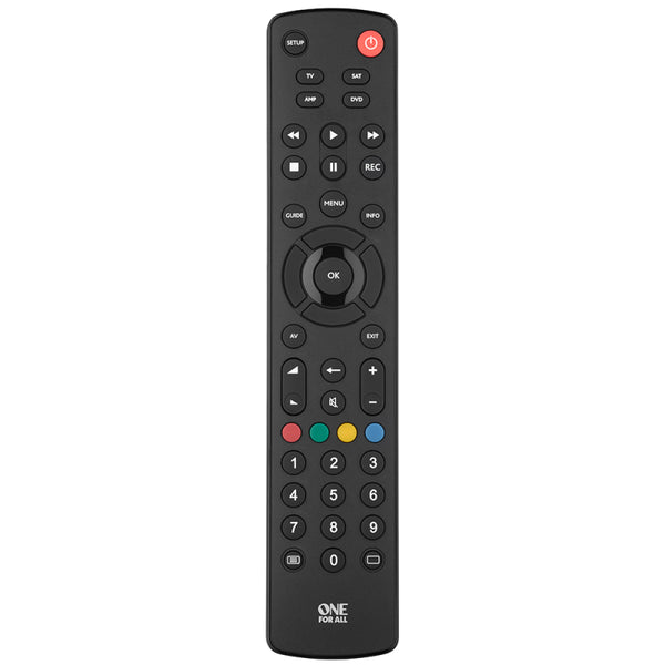 One For All Contour Universal 4 in 1 Television Remote Control - Black - URC1240