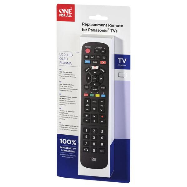 One For All Panasonic TV Replacement Remote Control | Works with All Panasonic TVs - URC4914