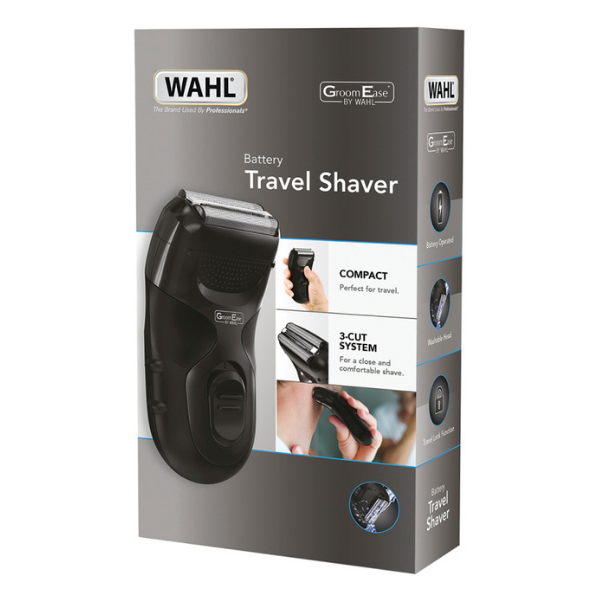 Wahl GroomEase Battery Operated Travel Shaver - Black - 7066-017