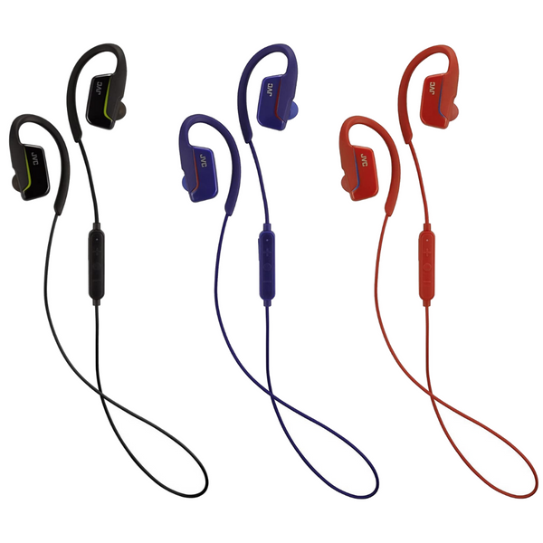 JVC AE Wireless Headphones Sports Bluetooth In-Ear Earphones with Over Ear Clip - HAEC30BT