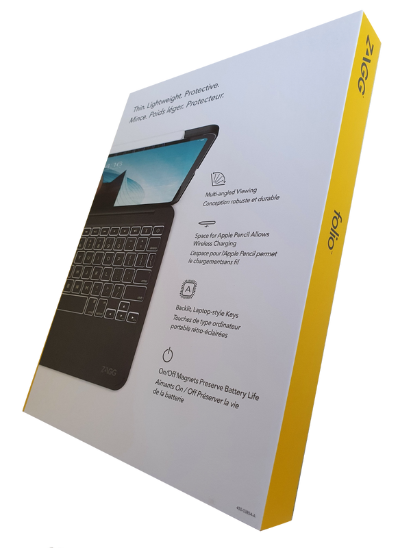 Zagg Folio Backlit Tablet Keyboard and Case for iPad Pro 11"" (2018) and iPad 10.9"" (2020) - Black - 103002357