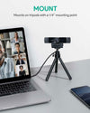 Aukey Full HD 1080p Webcam (USB) for Video Chat with Stereo Microphone - Black - PC-LM1E