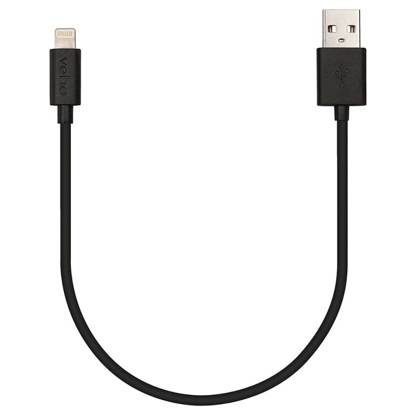 Veho Pebble Apple Certified MFi Lightning To USB Cable | (0.2m/0.7ft) - Black - VPP-601-20CM
